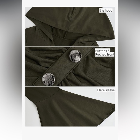 Grim Reaper Army Green medium dress  NEW - Picture 11 of 12